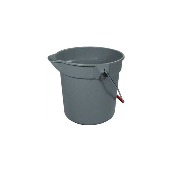 Rubbermaid Commercial Rubbermaid Brute 10 Qt. Round Plastic Utility Bucket 10-1/2" Dia x 10-1/4"H, Gray- RCP296300GY FG296300 GRAY - main